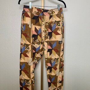 PRICE DROP! Well Known Studios Patchwork Joggers Pinwheels Swan Floral Size S